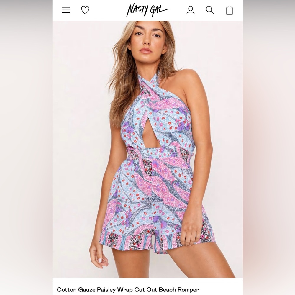 Nasty Gal brand wrap romper. Never worn still in package. Bought L needed M